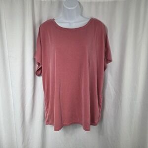 32 Degrees Cool Womens XL Pullover Short Sleeve Boat Neck Pink Shirt